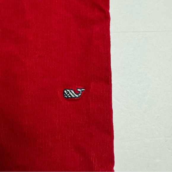 Vineyard Vines Embroidered Whale Velveteen Stretch Leggings In Red Size: 12 - Picture 5 of 6